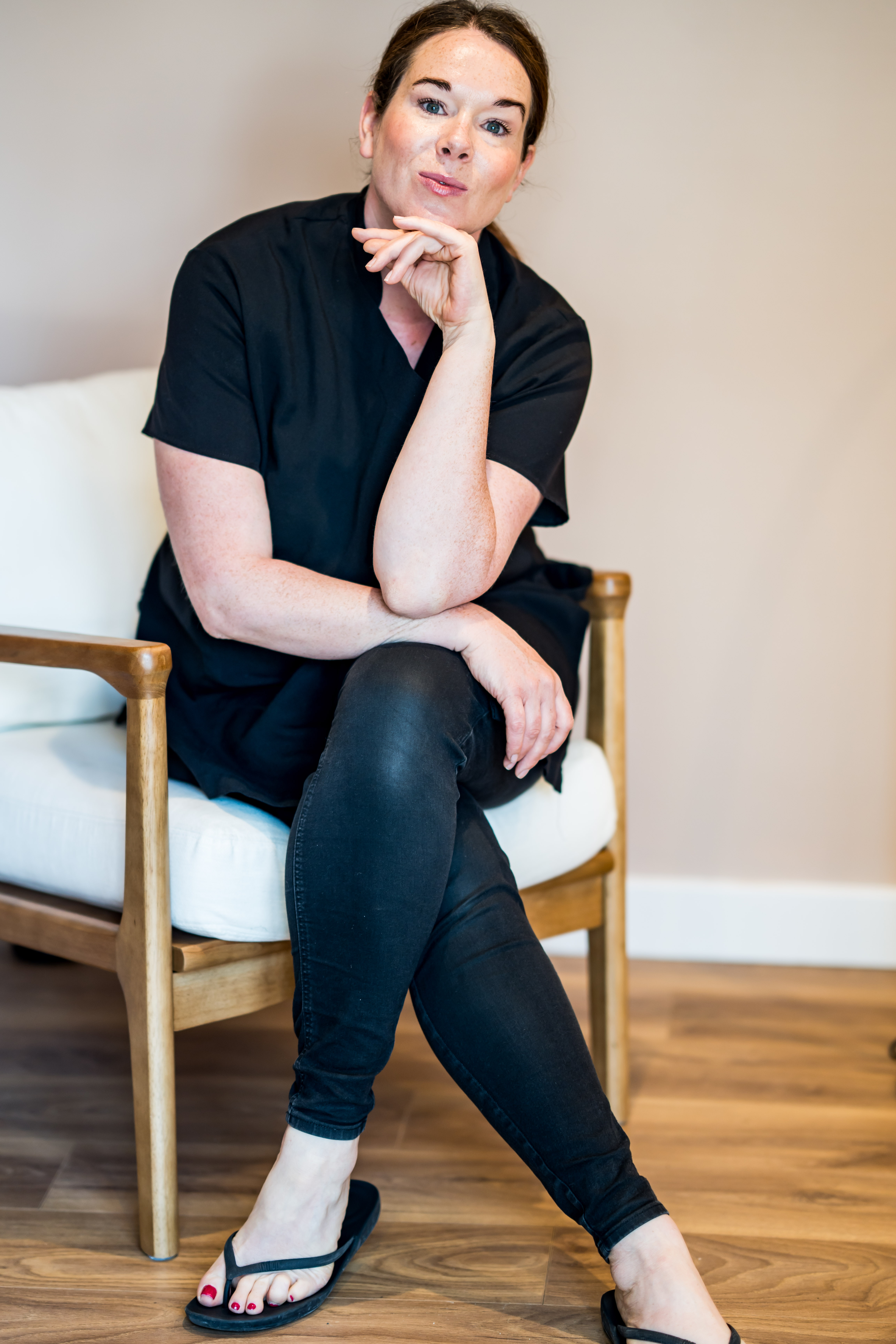 Emma Blakeman in her private studio in Brighton